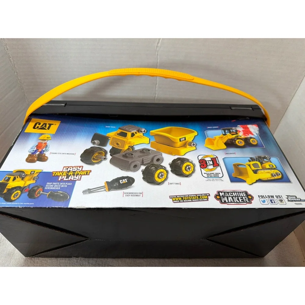 CAT Machine Maker Junior Operator Multi-Machines Kids 3-in-1 Toy Set w Orig Box